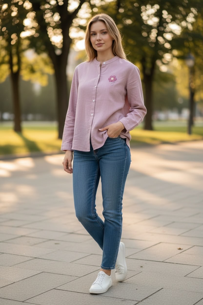 ROFIT WOMENS PINK KURTA COTTEN TOP